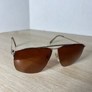 Tura Mod 491 Sunglasses Top Bar Gold Gradient Brown Lenses 59-13